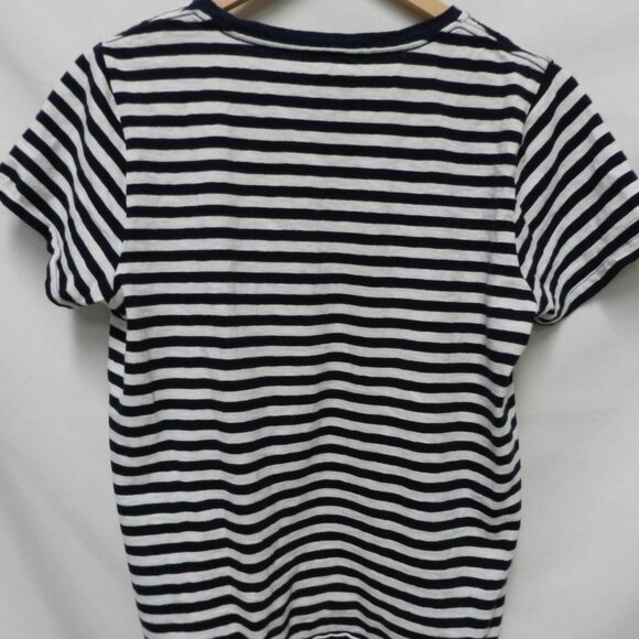 J Crew pink Flamingo sequin knit top blouse striped t-shirt Size Sz Large Lg L - Picture 7 of 8